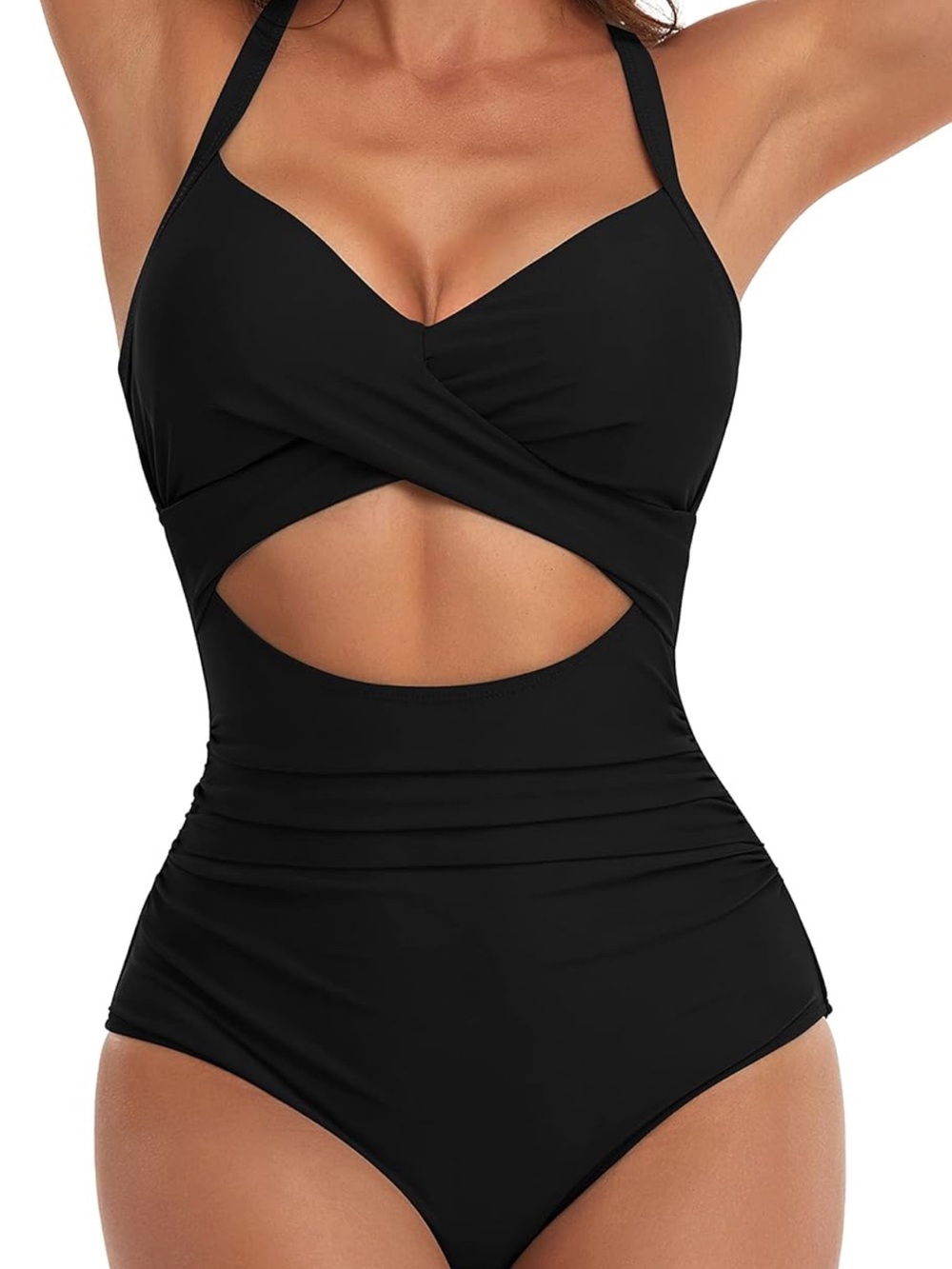 One Piece Swimsuits Tummy Control Cutout High Waisted Wrap Tie Back XL 1205/bb6